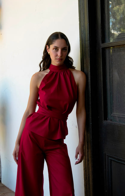 Top halter Nina -  rojo italiano