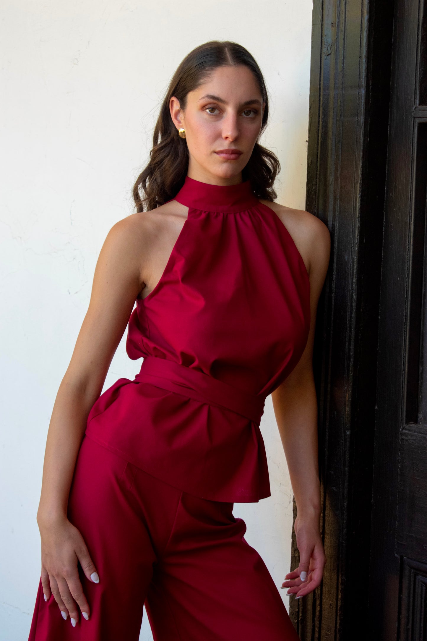 Top halter Nina -  rojo italiano