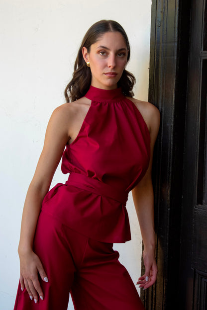 Top halter Nina -  rojo italiano
