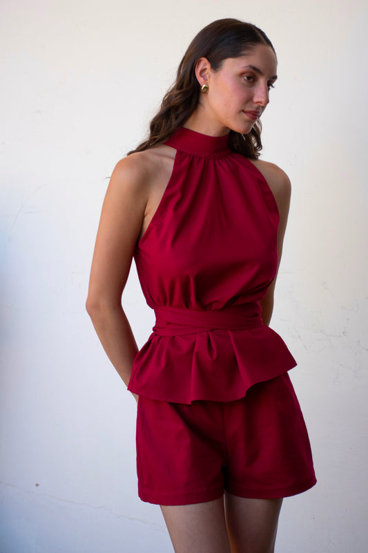 Top halter Nina -  rojo italiano