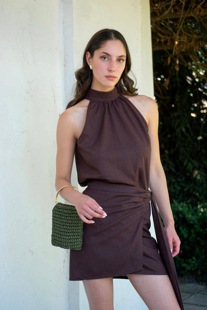 Top halter Nina -  café moro