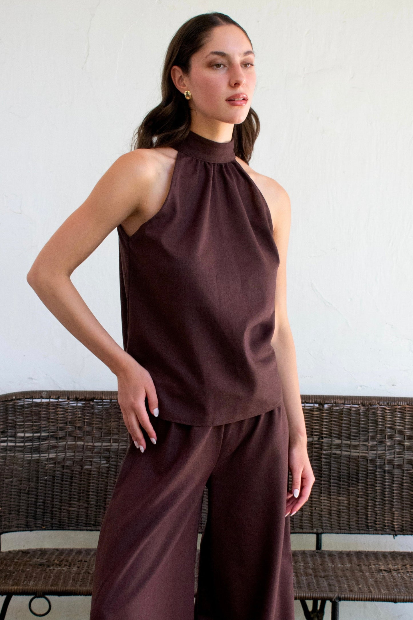 Top halter Nina -  café moro