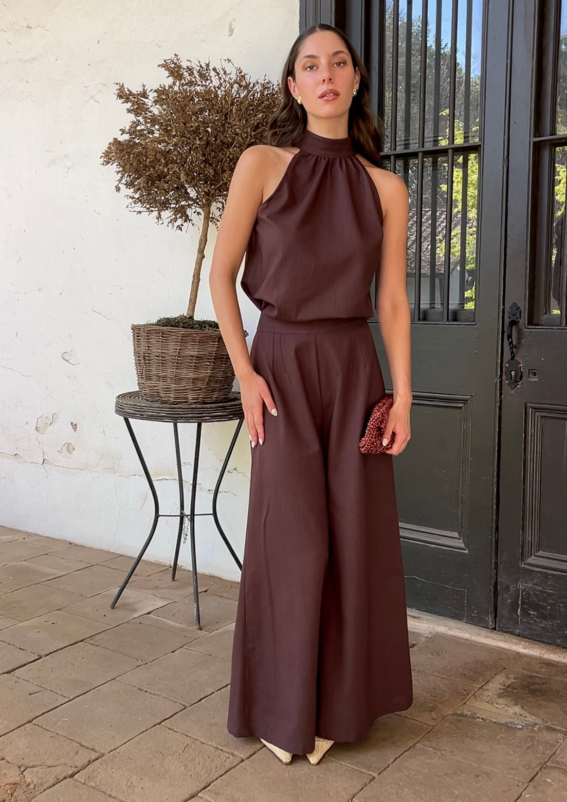 Top halter Nina -  café moro