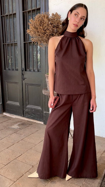 Top halter Nina -  café moro